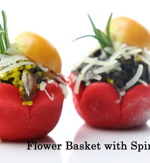 Flower Basket with Spinach
