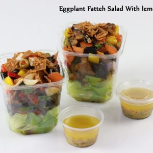 Eggplant Fatteh Salad With Lemon Dressing