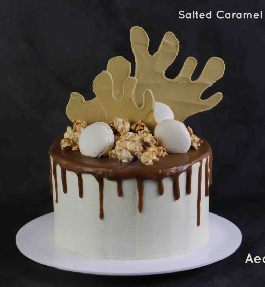 Salted Caramel Popcorn Cake