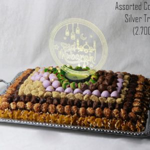 ASSORTED COFFEE SWEETS SILVER TRAY BIG