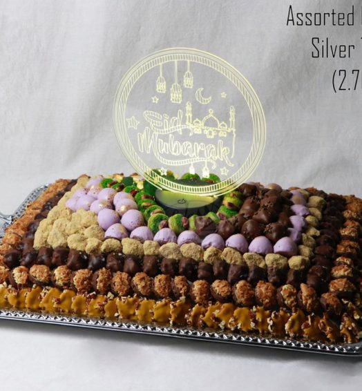 ASSORTED COFFEE SWEETS SILVER TRAY BIG