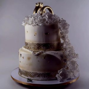 2 Layer Engagement Ring Cake