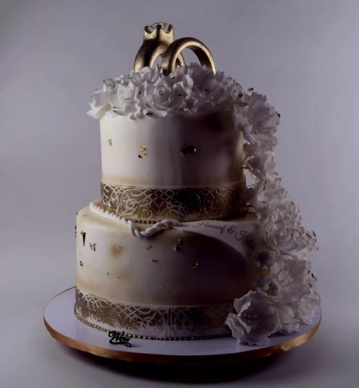 2 Layer Engagement Ring Cake