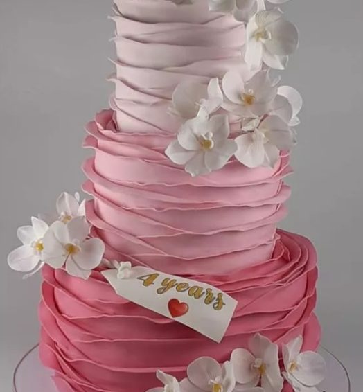 Ombre Pink Flower Cake.