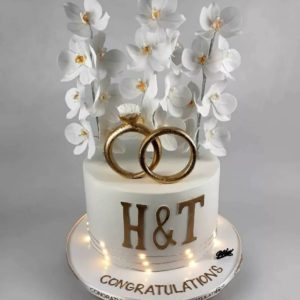 Initials Engagement Cake