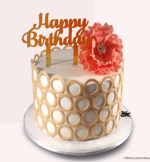Circled Design Cake With Flower