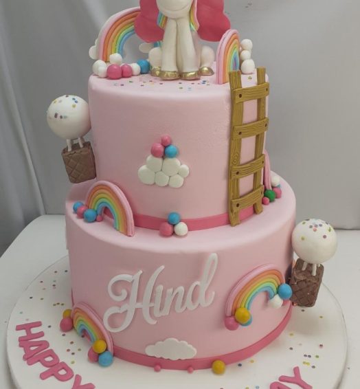 Ruffle Unicorn 2 Tier Cake