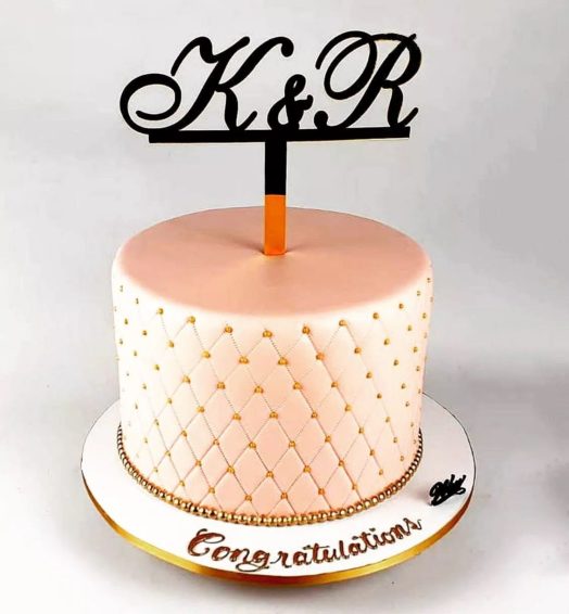 Anniversary Cake with Initials