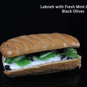Labneh With Fresh Mint Cucumber Black Olives