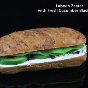 Labneh Zaatar With Fresh Cucumber Black Olives