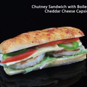 Chutney Sandwich With Boiled Potatoes Cheddar Cheese  Capsicum