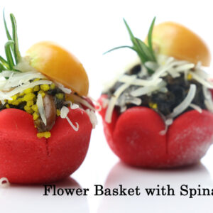 Flower Basket with Spinach